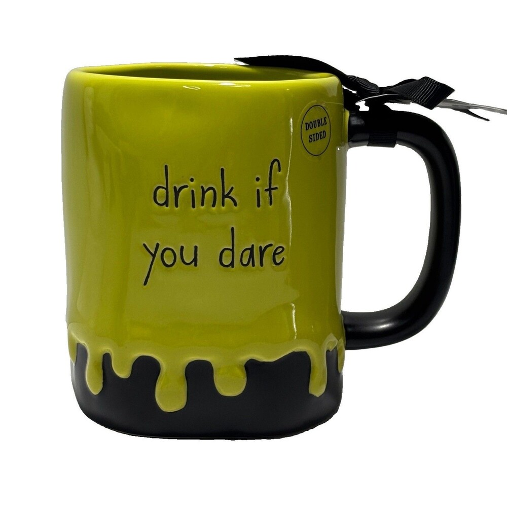 Rae Dunn Magenta Drink If You Dare Fall Autumn Halloween Ceramic Coffee Tea Mug